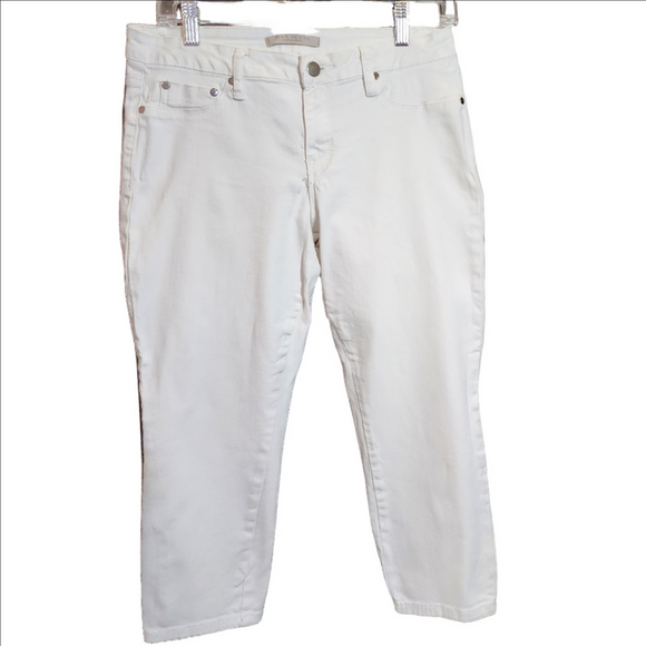 Max Jeans Denim - MAX JEANS WHITE CROPPED JEANS